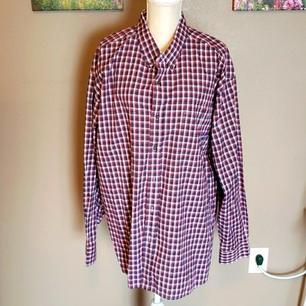Wrangler checkered plaid Western button down shirt